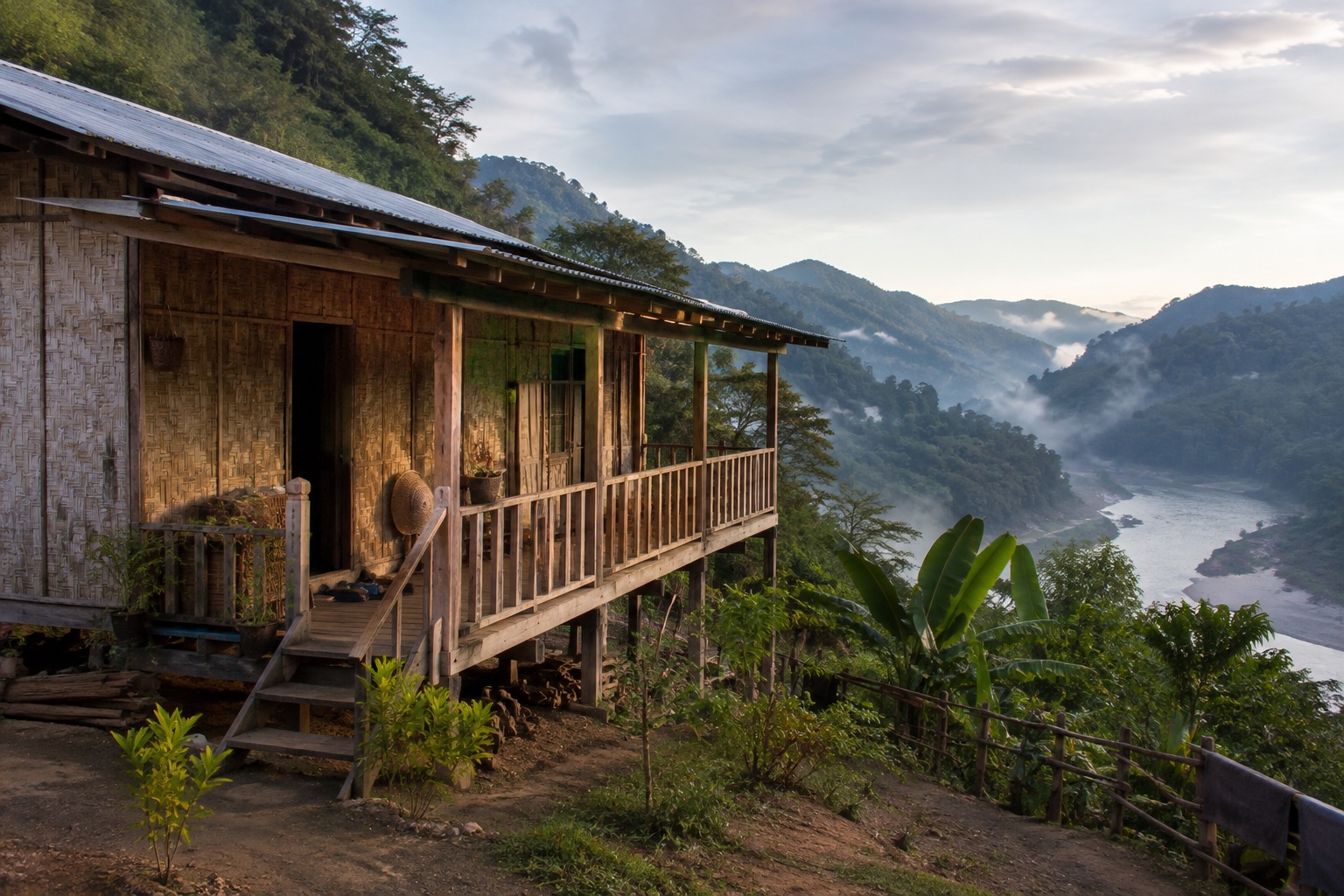 A regionally inspired homestay setting in Arunachal Pradesh