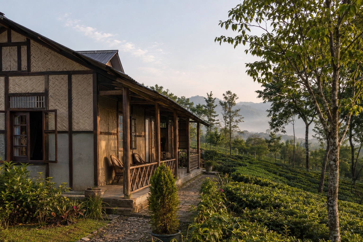 A regionally inspired homestay setting in Assam