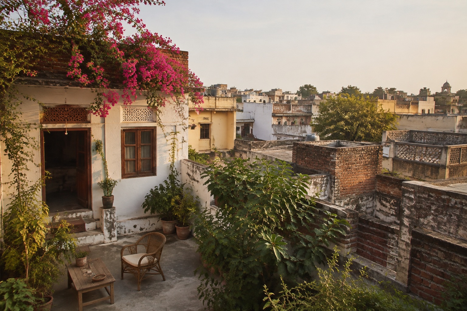 A regionally inspired homestay setting in Delhi