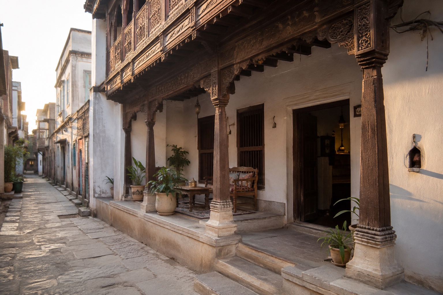 A regionally inspired homestay setting in Gujarat