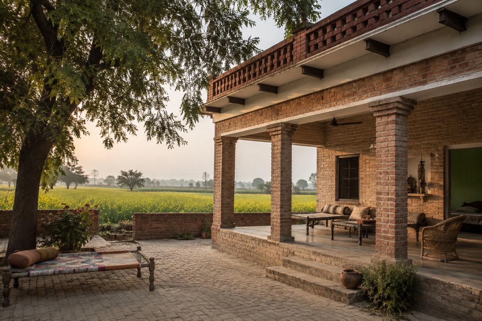 A regionally inspired homestay setting in Haryana