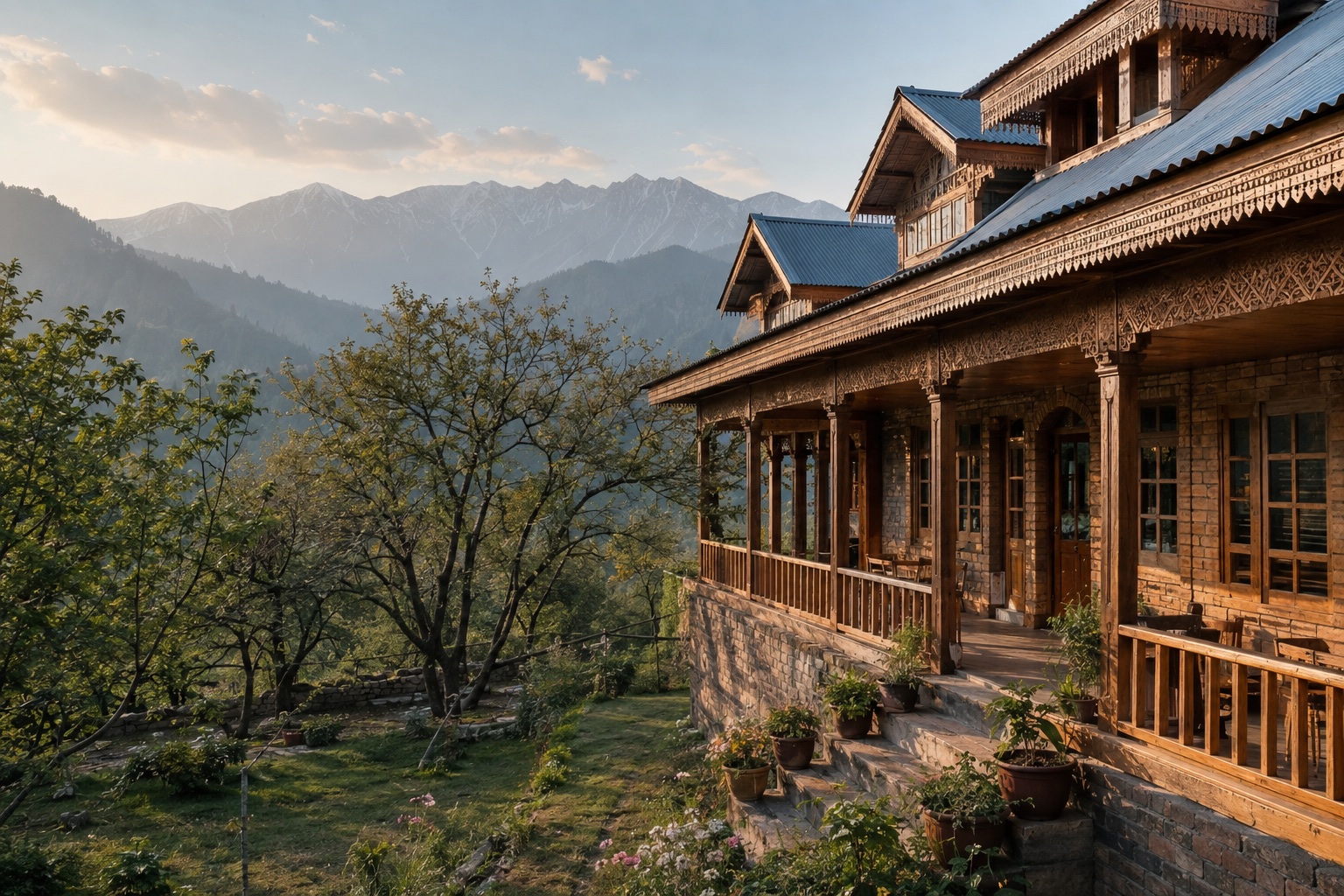 A regionally inspired homestay setting in Jammu and Kashmir