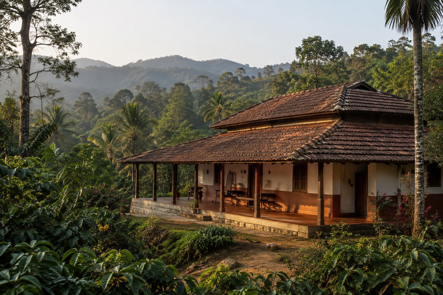 A regionally inspired homestay setting in Karnataka