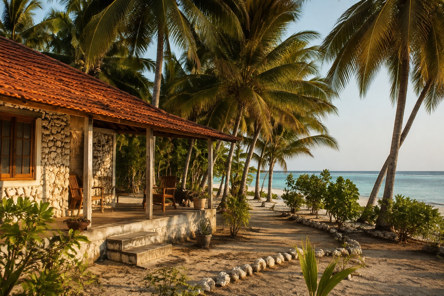 A regionally inspired homestay setting in Lakshadweep