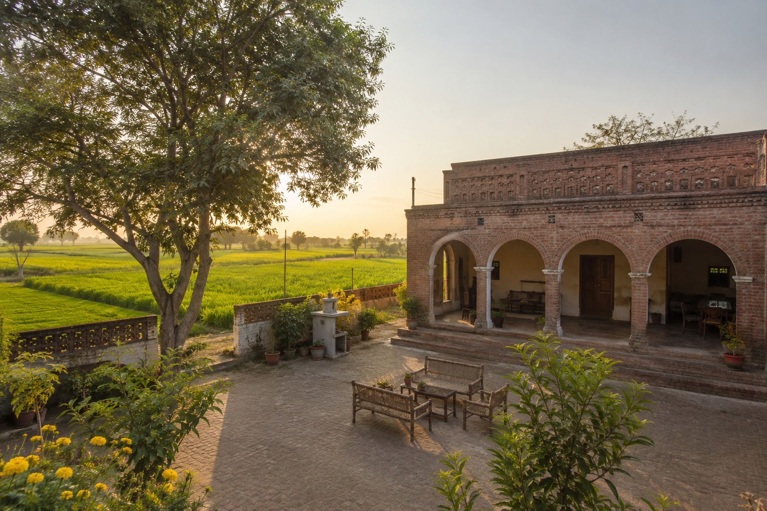 A regionally inspired homestay setting in Punjab