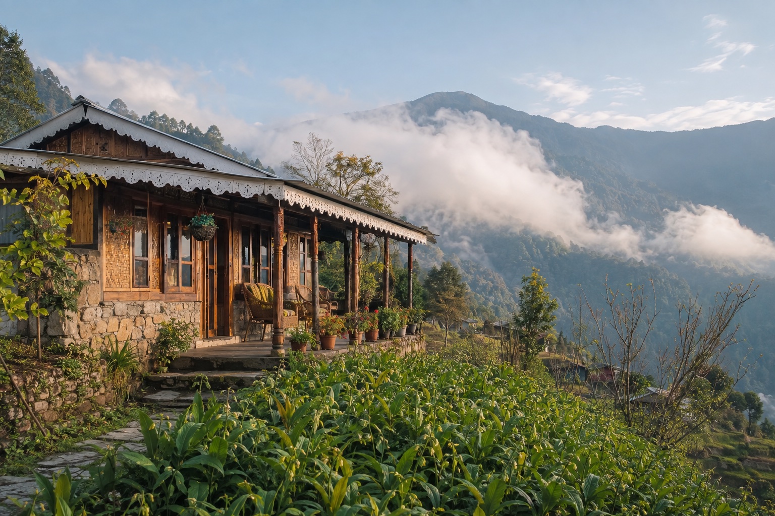 A regionally inspired homestay setting in Sikkim