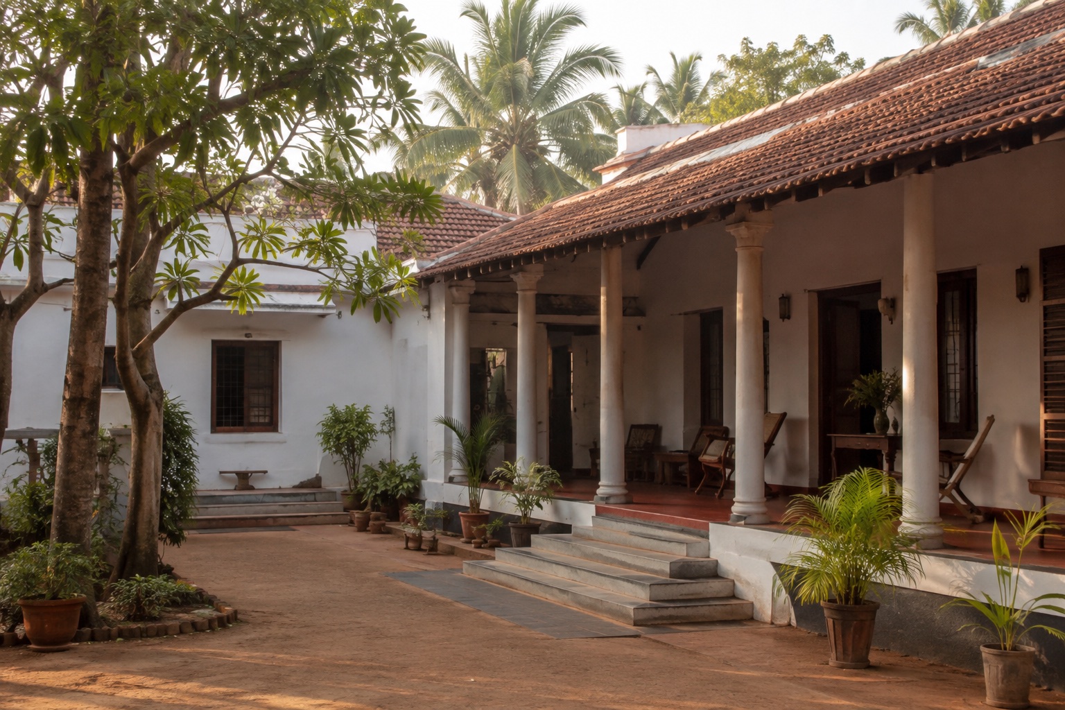 A regionally inspired homestay setting in Tamil Nadu